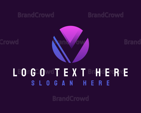 Creative Multimedia Tech Letter V Logo