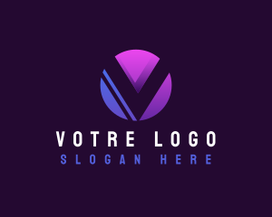 Creative Multimedia Tech Letter V Logo