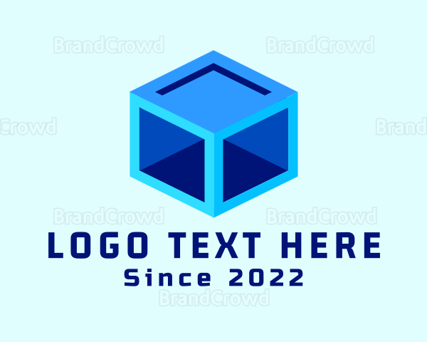 Blue Container Cube Logo