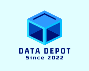 Repository - Blue Container Cube logo design