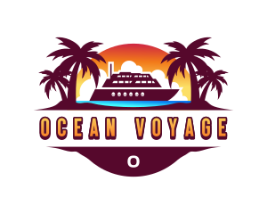 Vacation Cruise Ship logo design