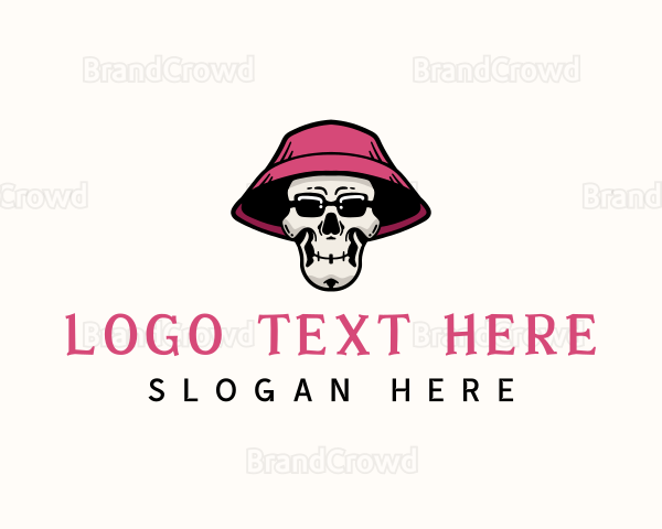 Hipster Skull Hat Logo