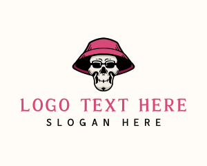Streamer - Hipster Skull Hat logo design
