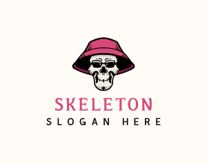 Hipster Skull Hat logo design