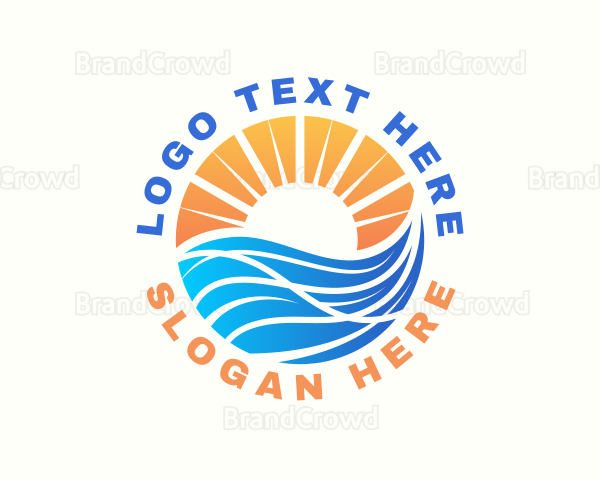 Ocean Wave Beach Logo