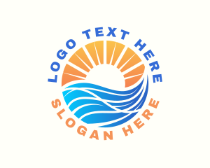 Swim - Ocean Wave Beach logo design