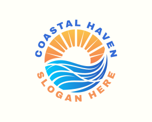 Ocean Wave Beach logo design