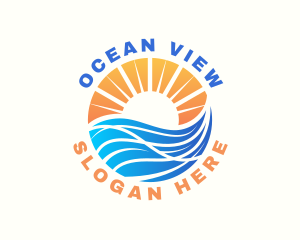 Ocean Wave Beach logo design