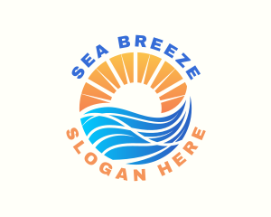 Ocean Wave Beach logo design