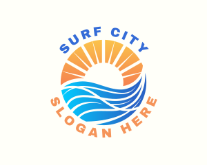 Ocean Wave Beach logo design