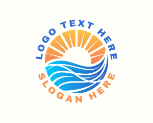 Ocean Wave Beach Logo