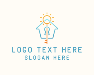 Lock - Sun House Key logo design