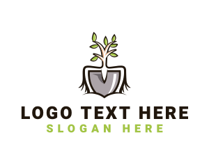 Shovel - Gardening Tools Plant logo design