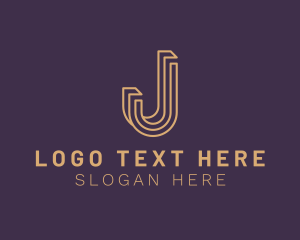 Line Curve Letter J logo design