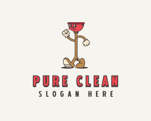 Plunger Cleaning Housekeeper logo design