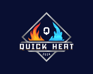 Heating Cooling HVAC Ventilation logo design