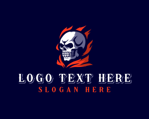 Scary - Flame Skull Gaming logo design