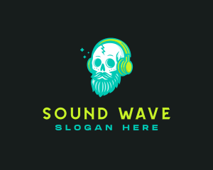 Headphone - Skull Headphones Podcaster logo design