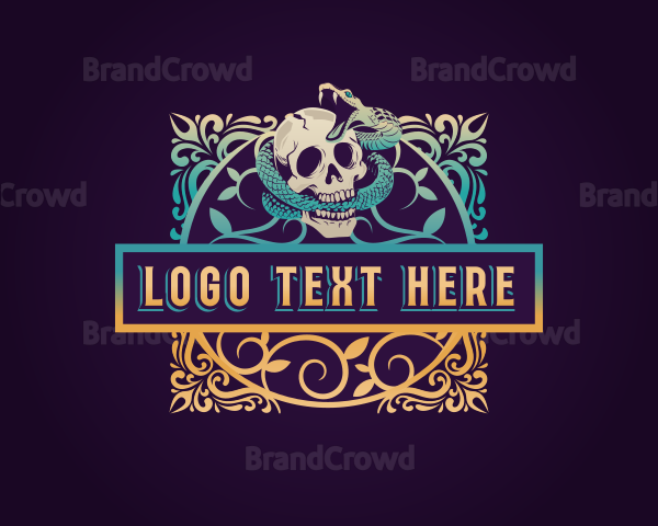 Skull Snake Ornament Logo