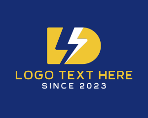Fast - Electric Bolt Letter D logo design