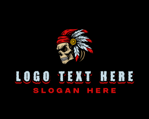 Clan - Halloween Skull Headdress logo design