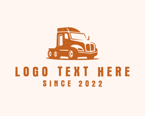 Distribution - Trailer Truck Transport logo design