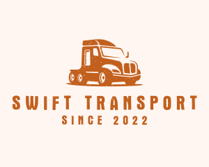 Transport - Trailer Truck Transport logo design