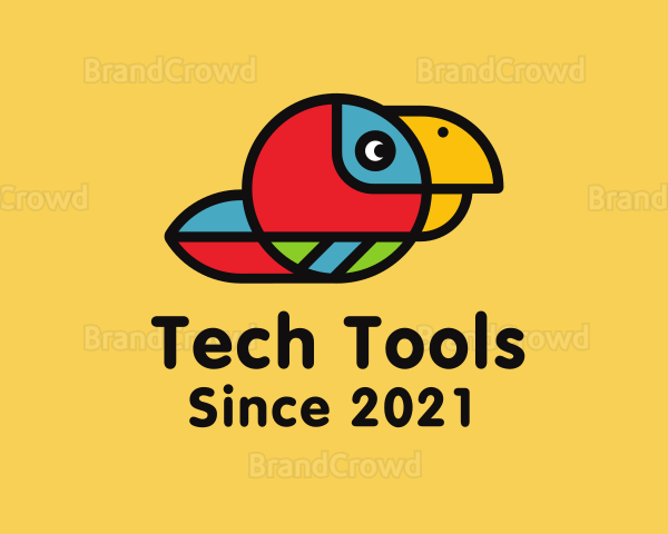 Colorful Racer Parrot Logo