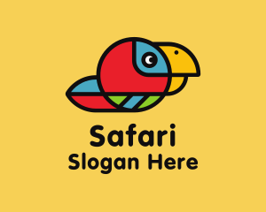 Colorful Racer Parrot Logo