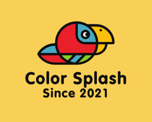 Colorful Racer Parrot logo design