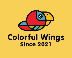 Colorful Racer Parrot logo design