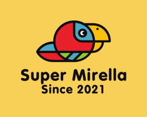 Zoo - Colorful Racer Parrot logo design