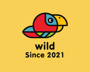 Aviary - Colorful Racer Parrot logo design