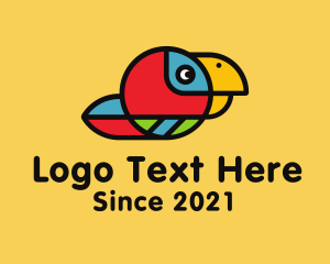 Parrot - Colorful Racer Parrot logo design