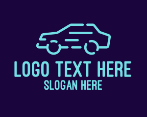 Silhouette - Blue Fast Car logo design