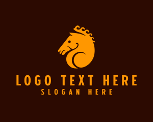 Aquatic - Horse Equestrian Trojan logo design