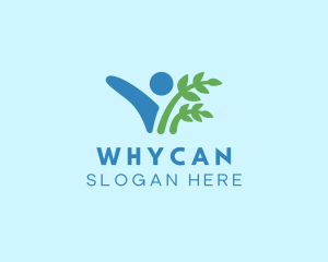 Vegetarian - Human Leaf Planting logo design