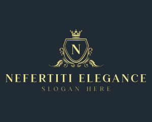 Elegant Ornament Crown Crest logo design