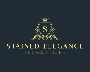 Elegant Ornament Crown Crest logo design