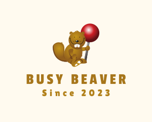 Beaver - Cute Beaver Lollipop logo design