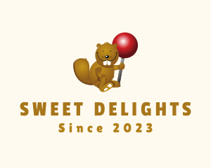 Lollipop - Cute Beaver Lollipop logo design