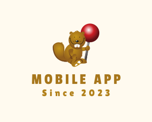 Beaver - Cute Beaver Lollipop logo design