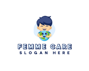 Boy Caring Planet logo design