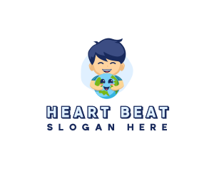 Boy Caring Planet logo design