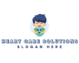 Boy Caring Planet logo design