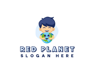 Boy Caring Planet logo design