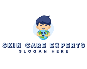 Boy Caring Planet logo design