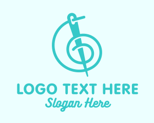 Needle - Teal Thread Needle logo design