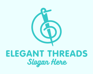 Teal Thread Needle logo design