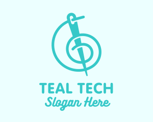 Teal Thread Needle logo design